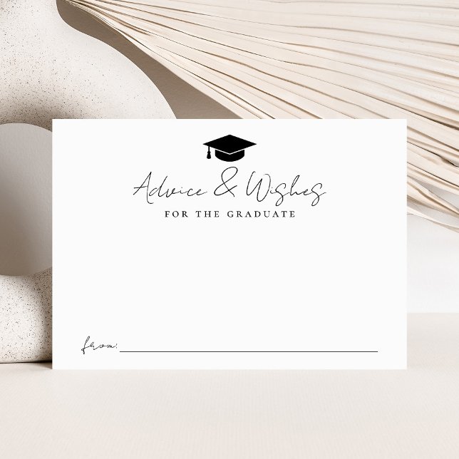 Modern Handwritten Black Script Graduation Advice Enclosure Card (Creator Uploaded)