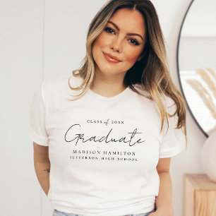 Modern Handwritten Black Script Graduation T-Shirt