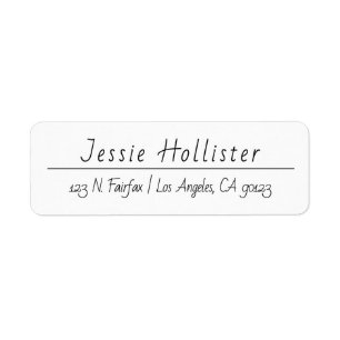 Modern Handwritten Black & White Return Address