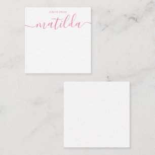 Modern Handwritten Calligraphy Simple Pink  Note C Card
