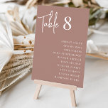 Modern Handwritten   Classic Serif Guest Names Table Number<br><div class="desc">Simple and chic table number cards in Terracotta and white make an elegant statement at your wedding or event. Design features "table [number]" in handwritten script lettering,  with individual guest names below in timeless serif typography. Design repeats on both sides.</div>