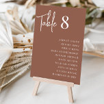 Modern Handwritten   Classic Serif Guest Names Table Number<br><div class="desc">Simple and chic table number cards in Rust and white make an elegant statement at your wedding or event. Design features "table [number]" in handwritten script lettering,  with individual guest names below in timeless serif typography. Design repeats on both sides.</div>