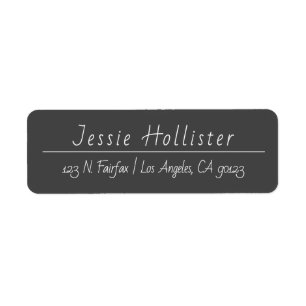Modern Handwritten Dark Grey Return Address