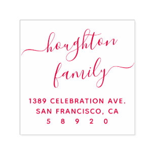 Modern Handwritten Family Name Return Address Self-inking Stamp
