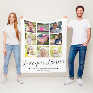 Modern Handwritten Grandma Love Heart Fleece Blanket