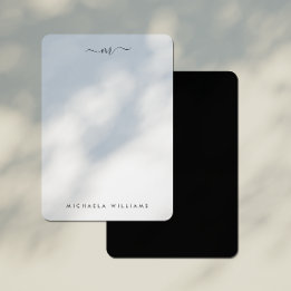 Modern Handwritten Monogrammed Initial & Name Card