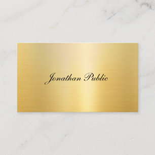Modern Handwritten Name Elegant Faux Gold Template Business Card