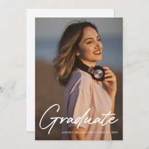 Modern Handwritten Script 1 Photo Graduation Anno Announcement