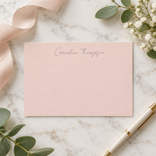Modern Handwritten Script Blush Personalized Name Card