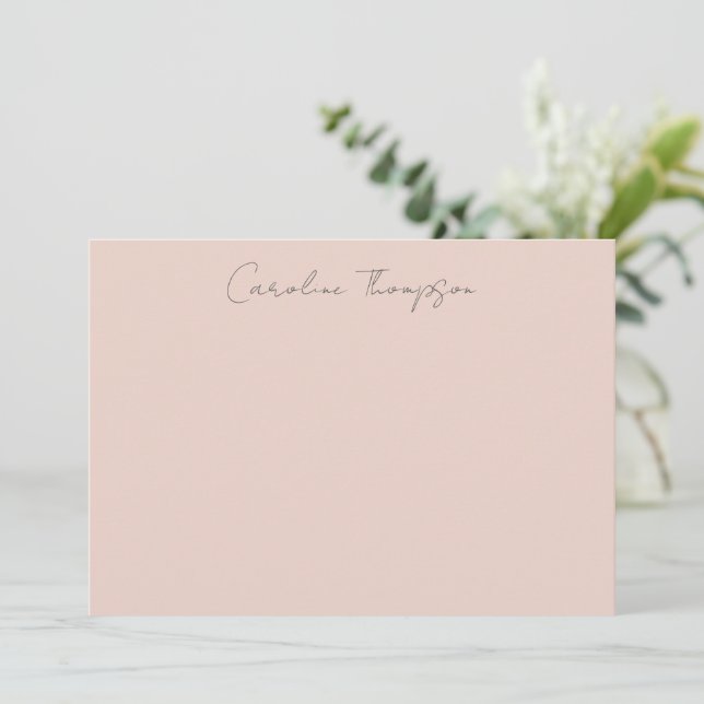 Modern Handwritten Script Blush Personalized Name Card (Standing Front)