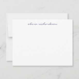 Modern Handwritten Script Chic Dark Purple Violet Card