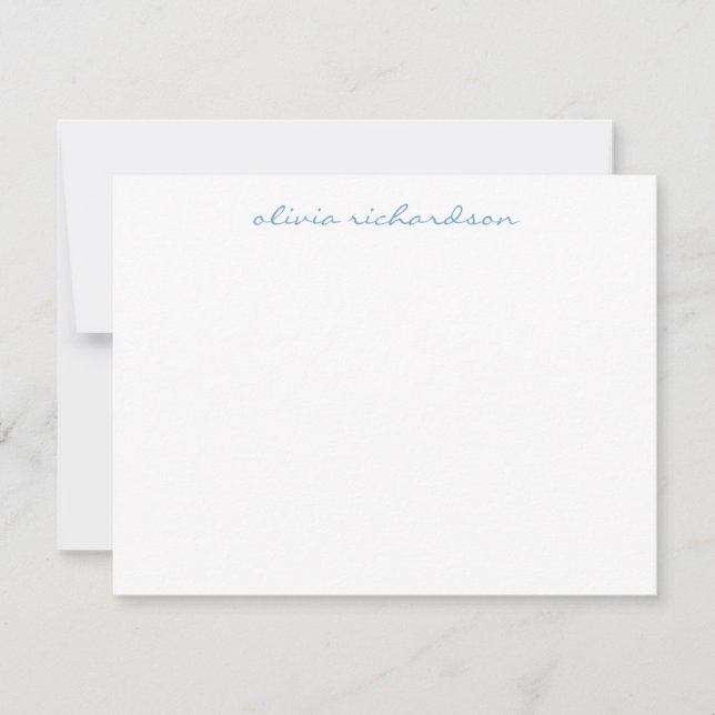 Modern Handwritten Script Chic Light Baby Blue Card (Front)