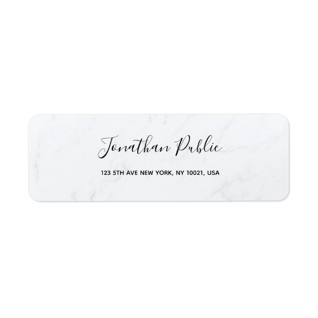 Modern Handwritten Script Elegant Marble Simple (Front)