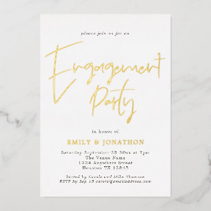 Modern Handwritten Script Engagement Party Real Fo