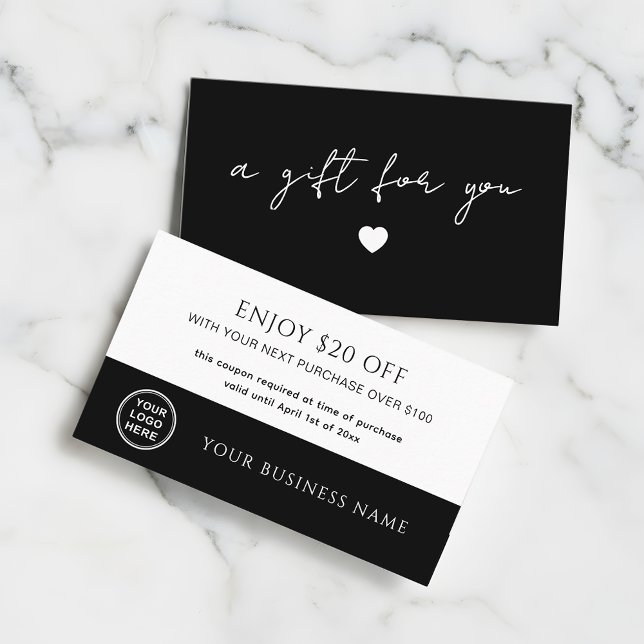 Modern Handwritten Script Gift Voucher Discount Card (Creator Uploaded)
