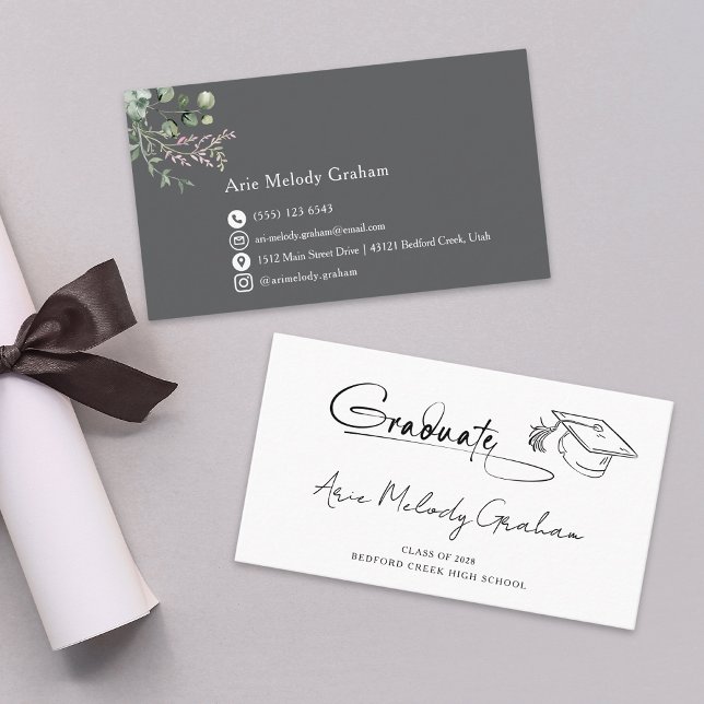 Modern Handwritten Script Graduate Name Card (Creator Uploaded)