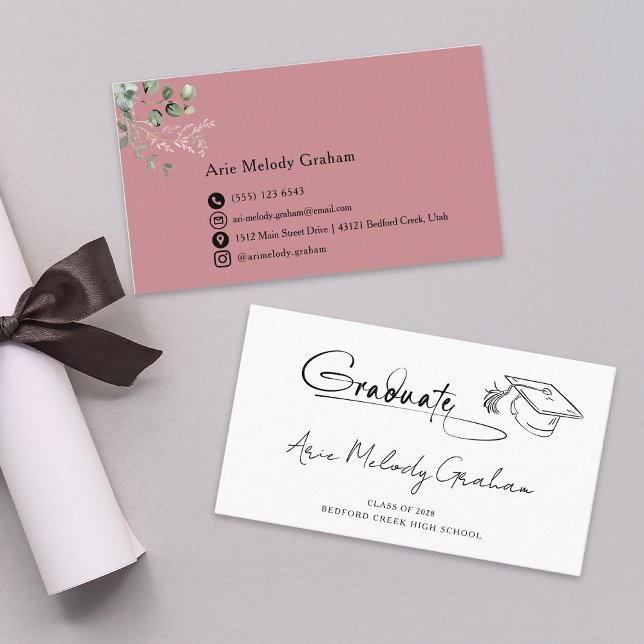 Modern Handwritten Script Graduate Name Card (Creator Uploaded)