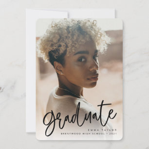 Modern Handwritten Script Graduation Announcement