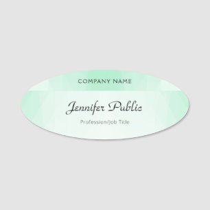 Modern Handwritten Script Mint Green Template Name Tag