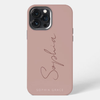 Modern Handwritten Script Monogram Girly iPhone 13 Pro Max Case