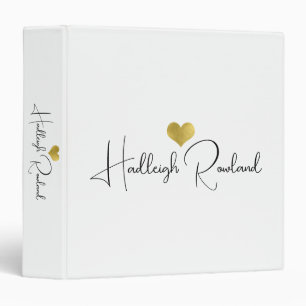 Modern Handwritten Script Name Monogram Binder