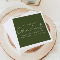 Modern Handwritten Script Olive Green Graduation