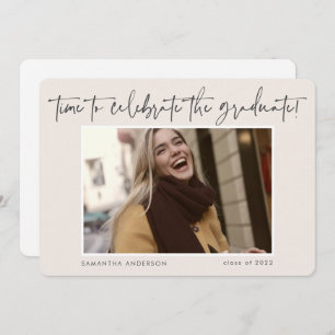 Modern Handwritten Script Photo 2022 Graduation Invitation