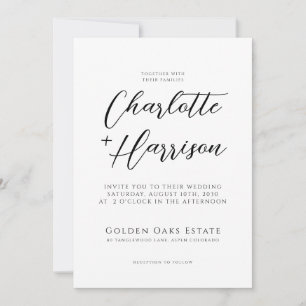 Modern Handwritten Script Photo Wedding Invitation