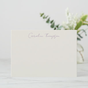 Modern Handwritten Script Purple Personalized Name Card