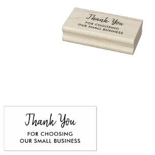 Modern Handwritten Script Small Business Thank You Rubber Stamp