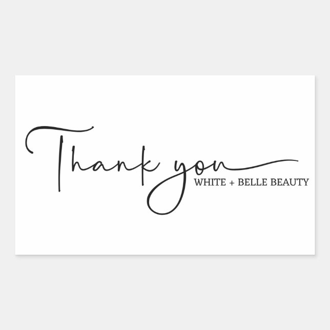 Modern Handwritten Script Thank You Business  Sticker (Front)