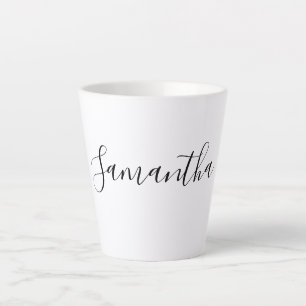 Modern Handwritten Script Typography Name Latte Mug