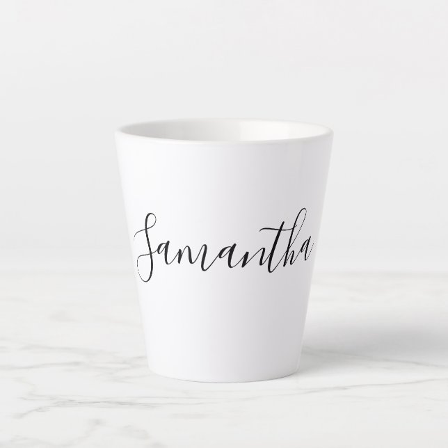 Modern Handwritten Script Typography Name Latte Mug (Front)