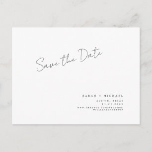 Modern Handwritten Script Wedding Save the Date  Postcard