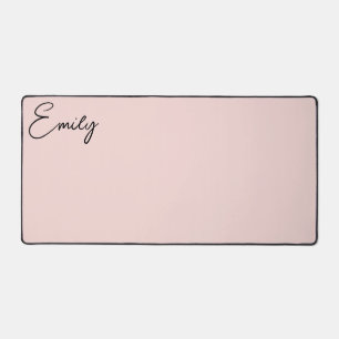 Modern Handwritten Signature Script Blush Desk Mat