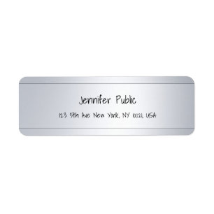 Modern Handwritten Silver Elegant Return Address