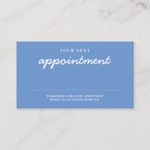  Modern Handwritten Stylish Blue Reminder  Appointment Card