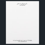 Modern Handwritten Stylish Minimalist Luxury Letterhead<br><div class="desc">Modern Handwritten Stylish Minimalist Luxury Black And White Letterhead fully customizable,  in black and white,  but you can change background and font in any colour.</div>