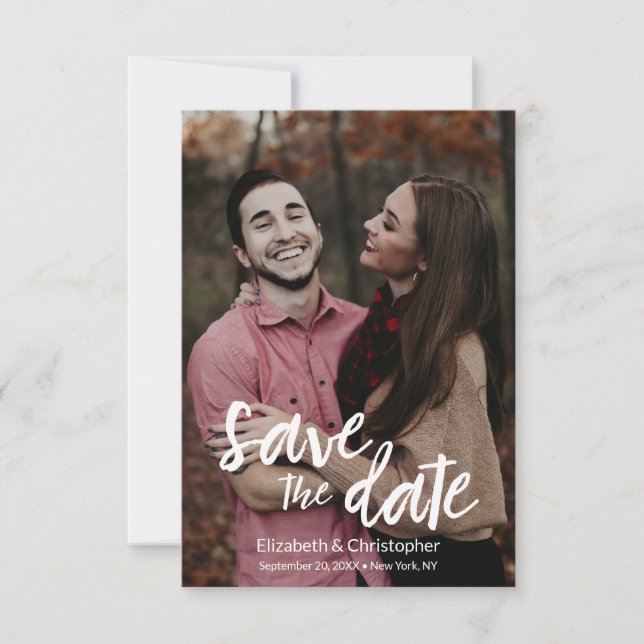 Modern Handwritten Stylish Save the date Wedding (Front)