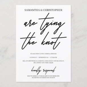 Modern handwritten typography elopement invitation