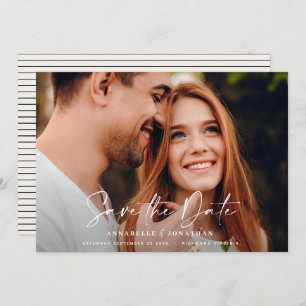 Modern handwritten typography wedding 1 photo save save the date
