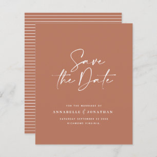 Modern handwritten typography wedding announcement