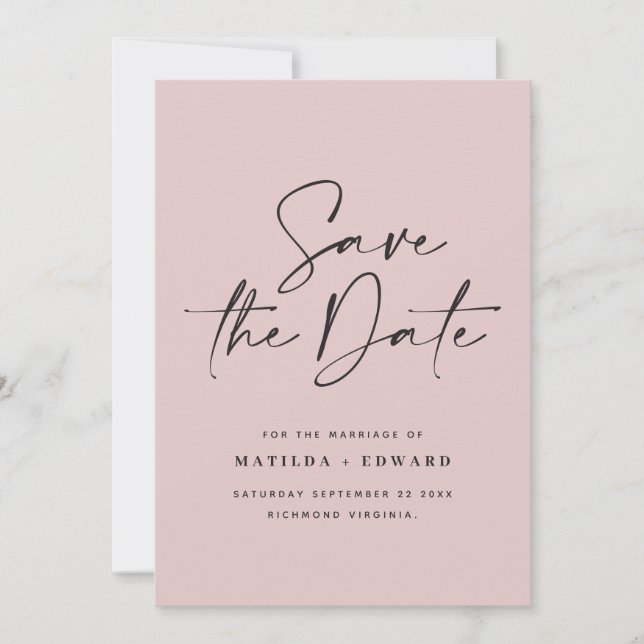 Modern handwritten typography wedding announcement (Front)