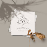 Modern handwritten typography wedding announcement<br><div class="desc">Modern classy typography bold wedding save the date card. With modern,  elegant typography and striped backer design. Colours can be customized.</div>