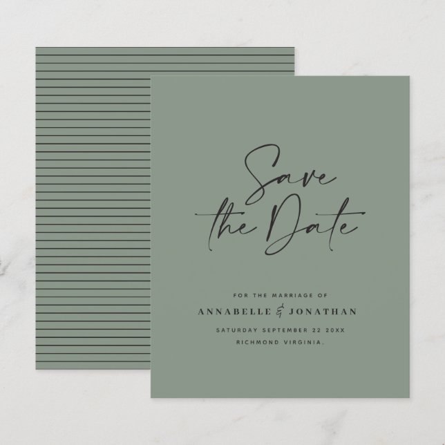 Modern handwritten typography wedding announcement (Front/Back)