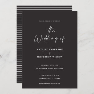Modern handwritten typography wedding invitation