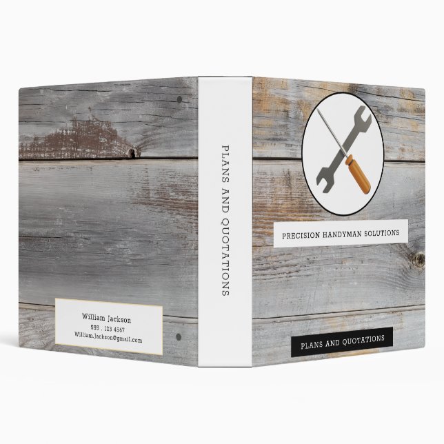 Modern handyman construction custom logo binder (Background)