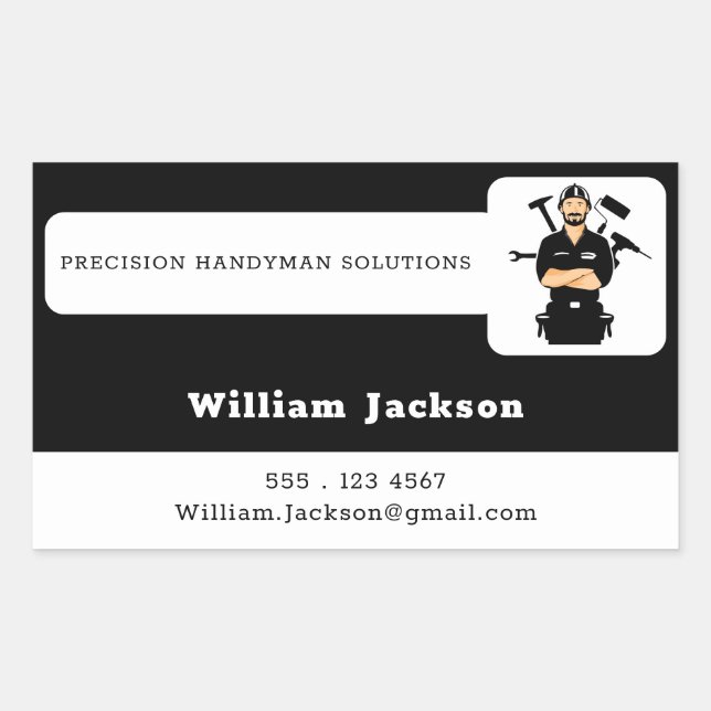 Modern handyman construction custom logo sticker (Front)