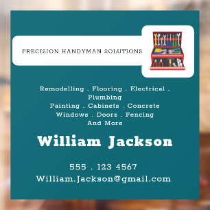 Modern handyman construction custom logo window cling