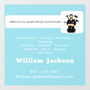 Modern handyman construction custom logo window cling